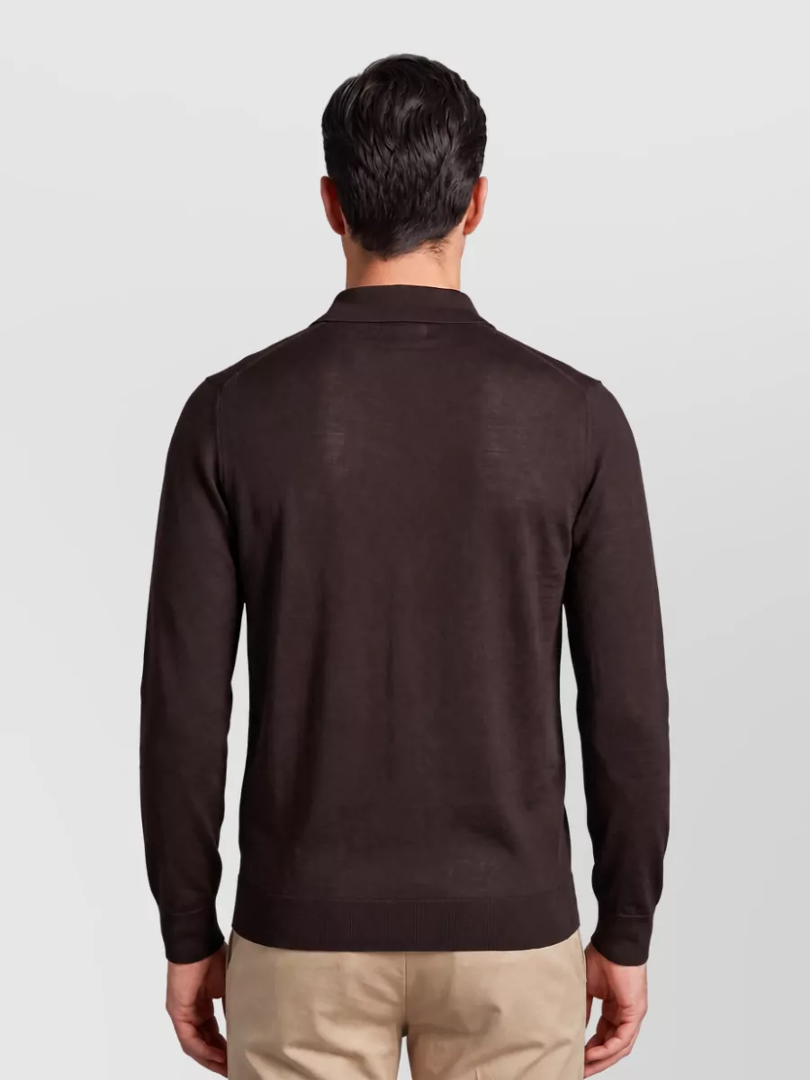 John Smedley Merino Wool Long-Sleeve Polo Shirt