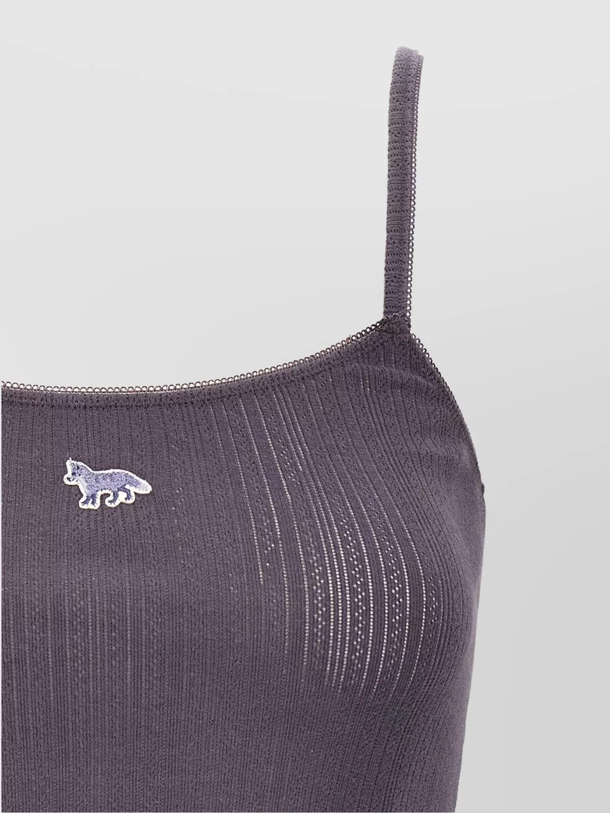 MAISON KITSUNÉ RIBBED TEXTURE SPAGHETTI STRAPS TOP