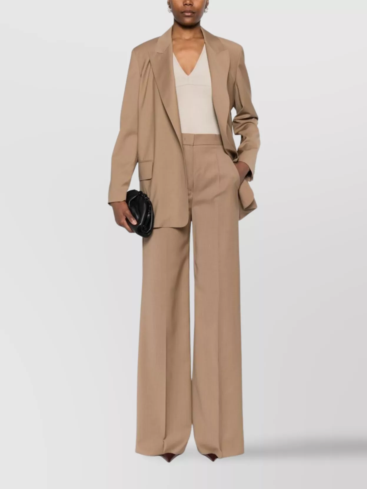 Max Mara Straight Leg Trousers High Waist In Neutral