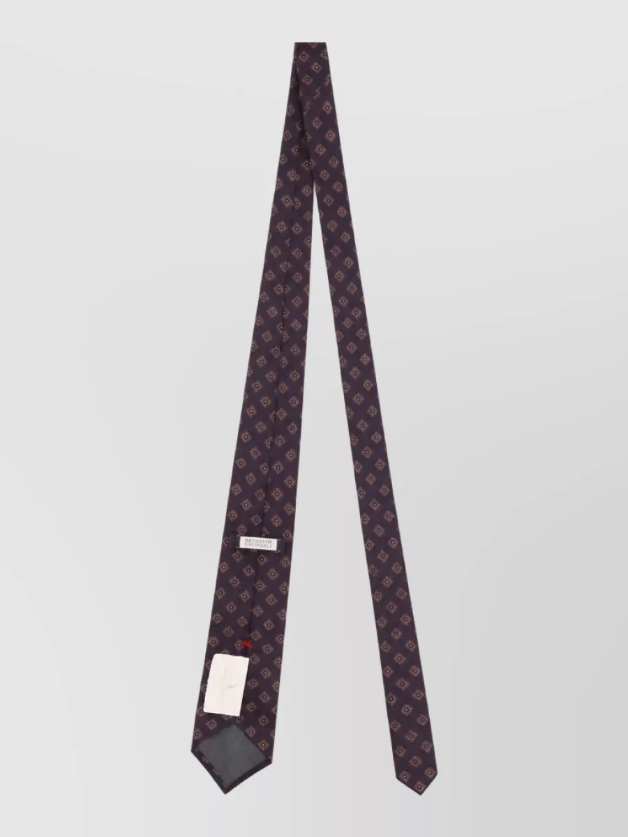 Brunello Cucinelli Silk Geometric-Print Tie