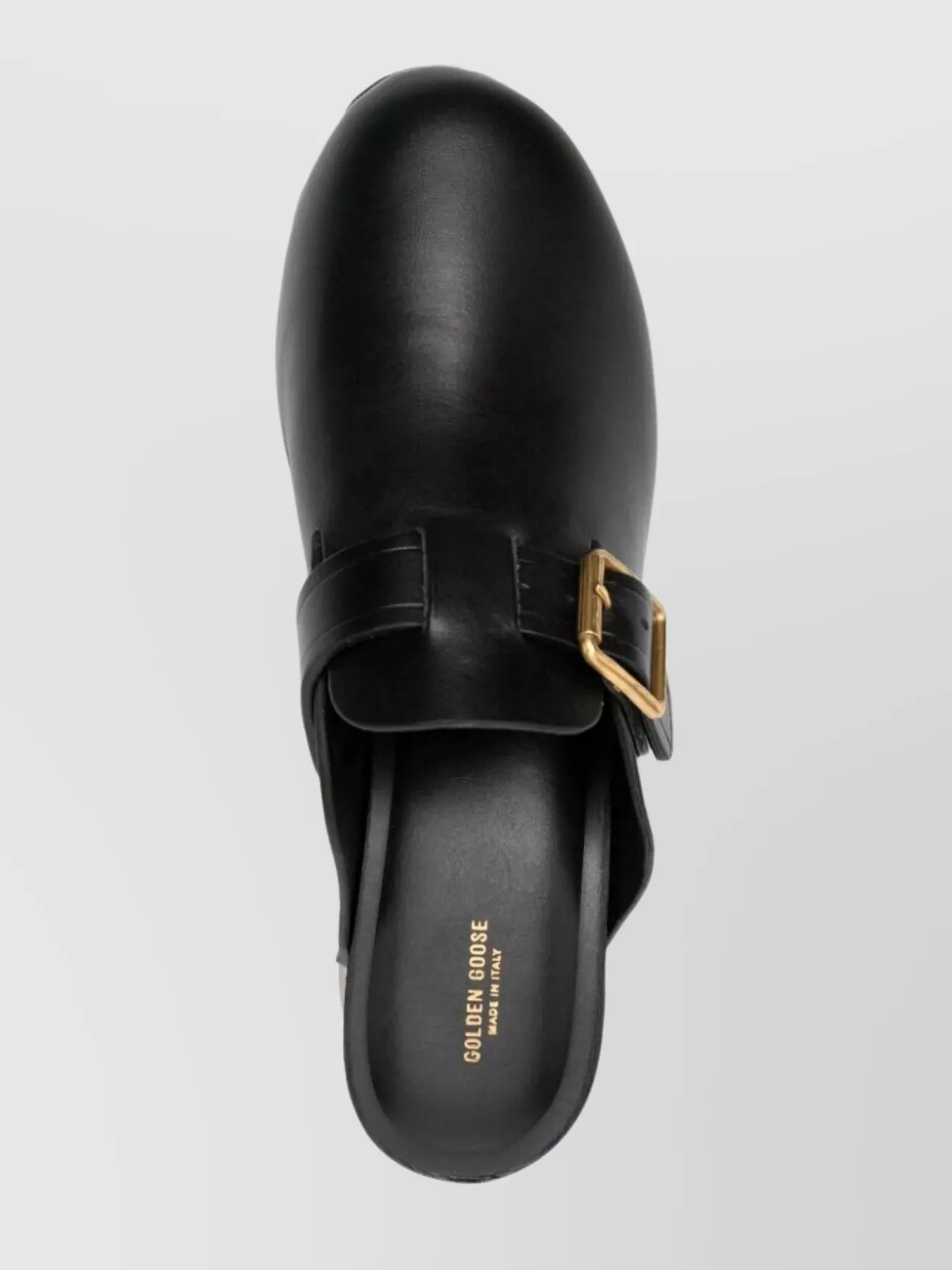 Golden Goose Leather Provence Clogs With Golden Buckle Heel 6.5cm In Black