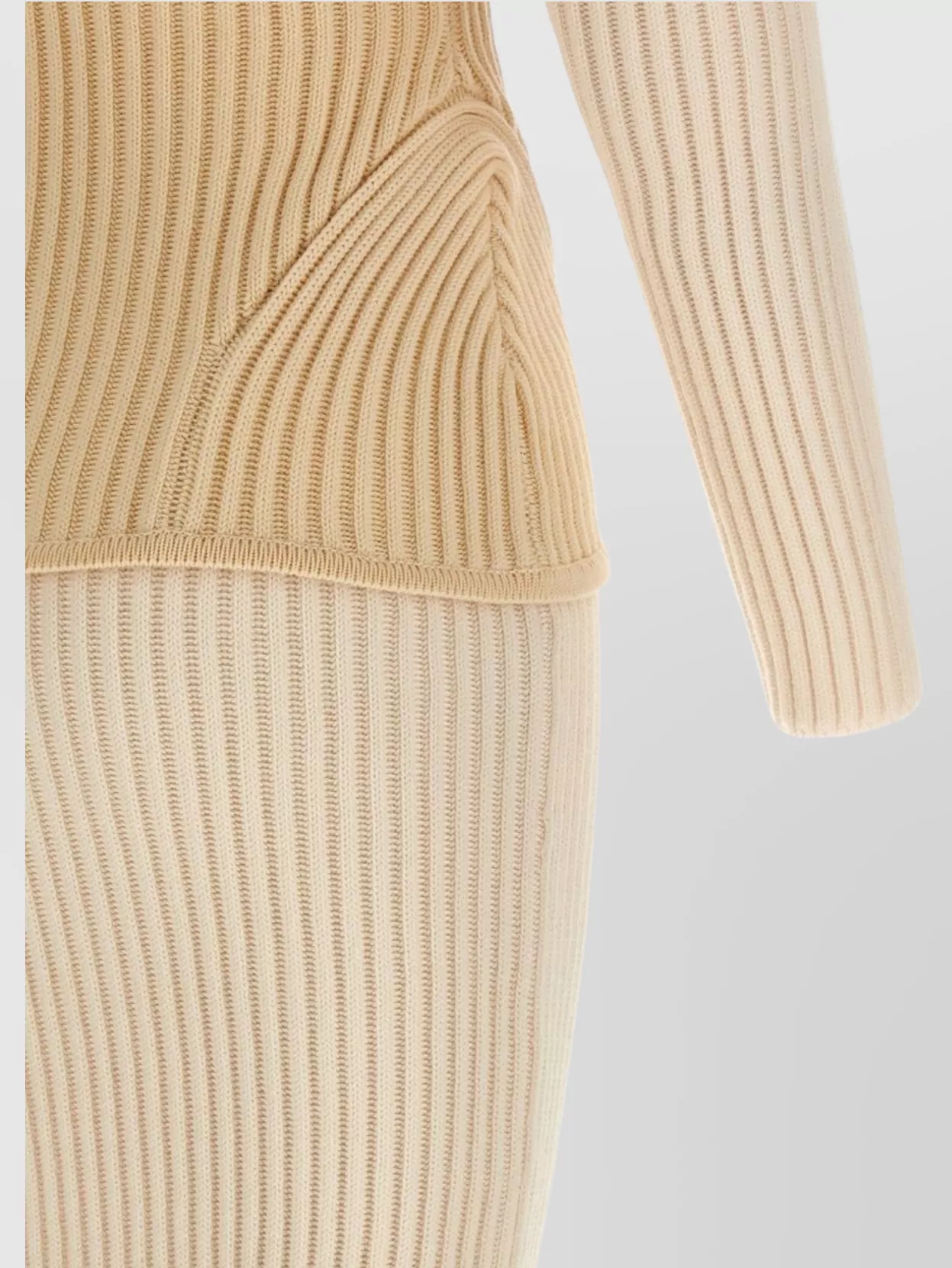 Jean Paul Gaultier Ribbed Turtleneck Dress Back Slit