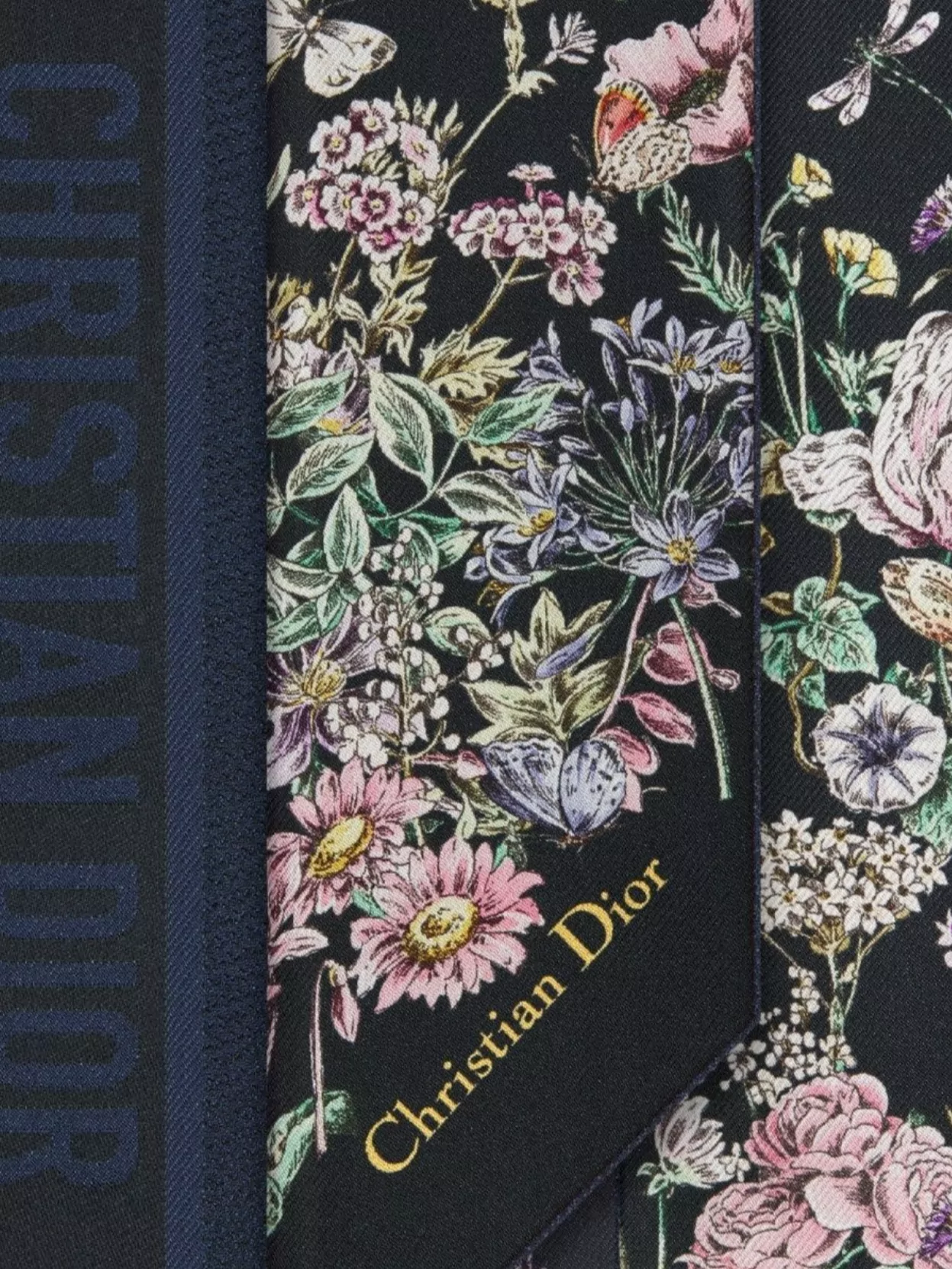 Christian Dior Reversible Floral Pattern Scarf With Pointed Ends