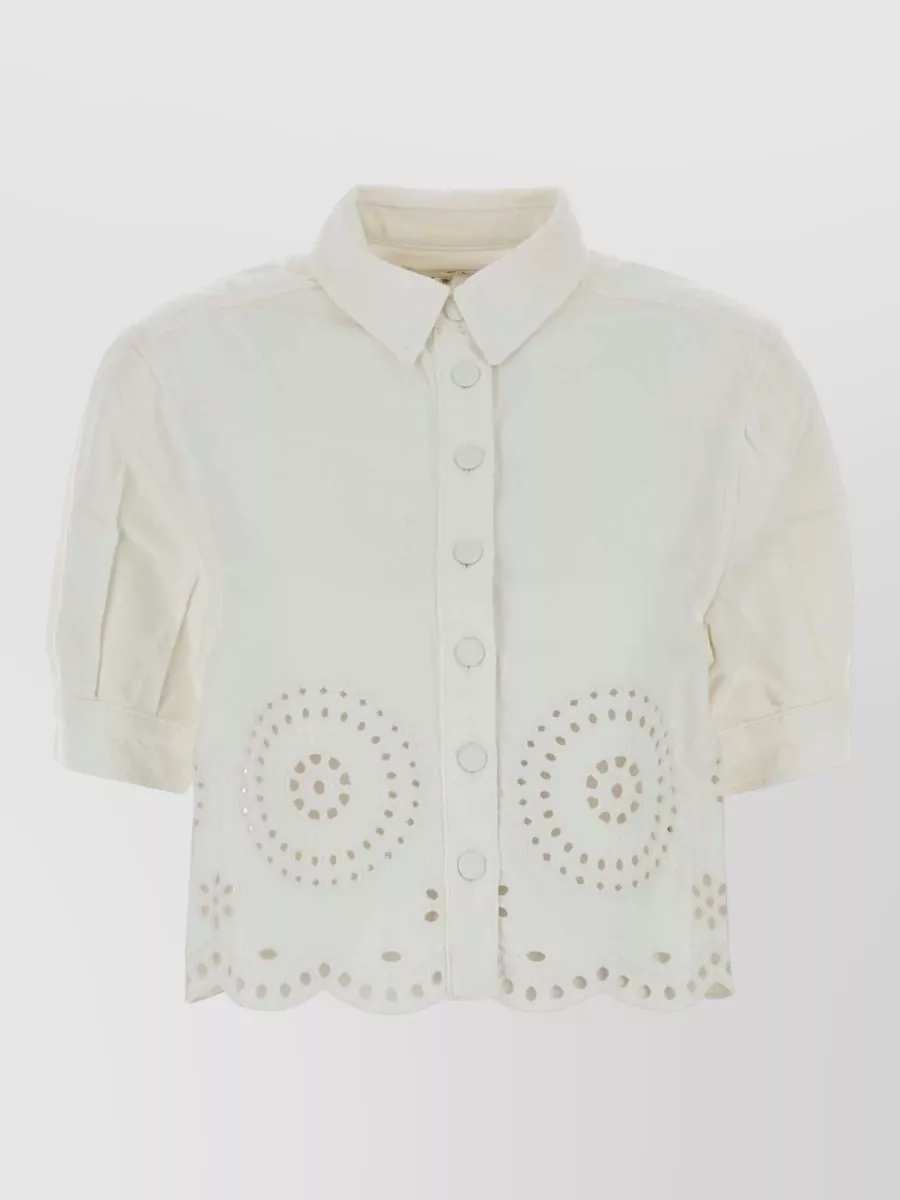 Frame cotton eyelet shirt