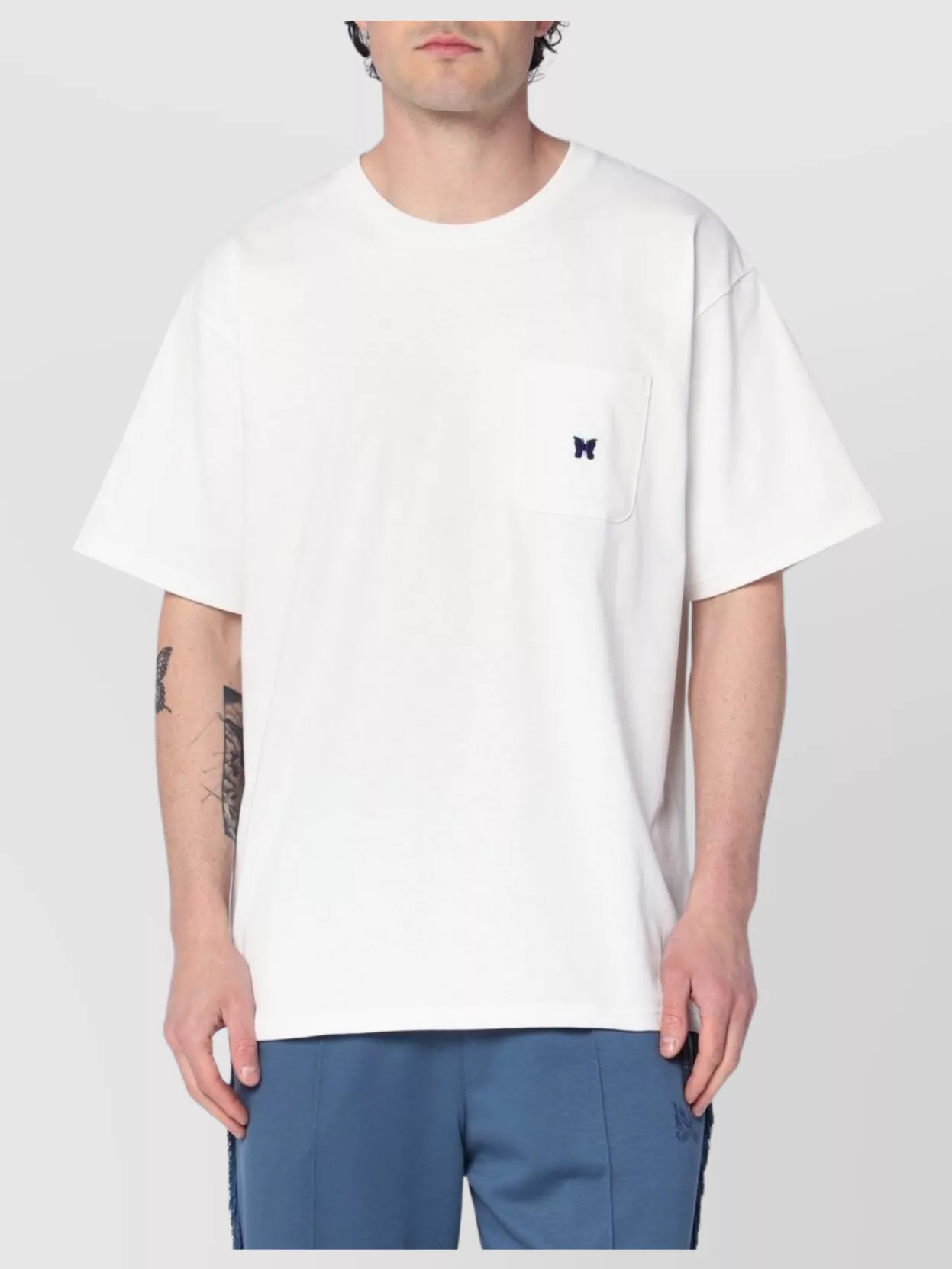 Needles Logo Patch Pocket T-shirt In White