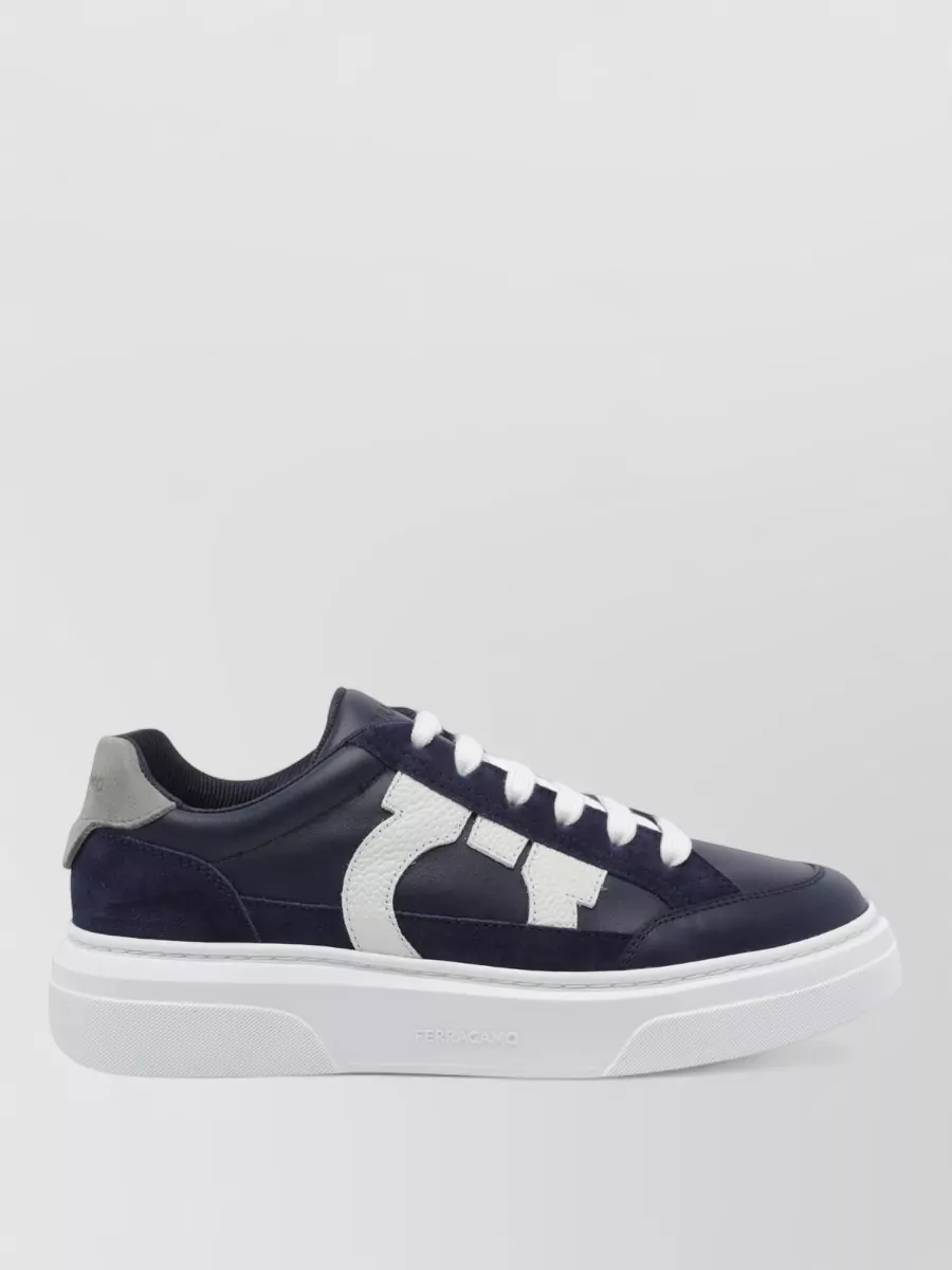Ferragamo Low Top Sneakers Contrast Sole Design