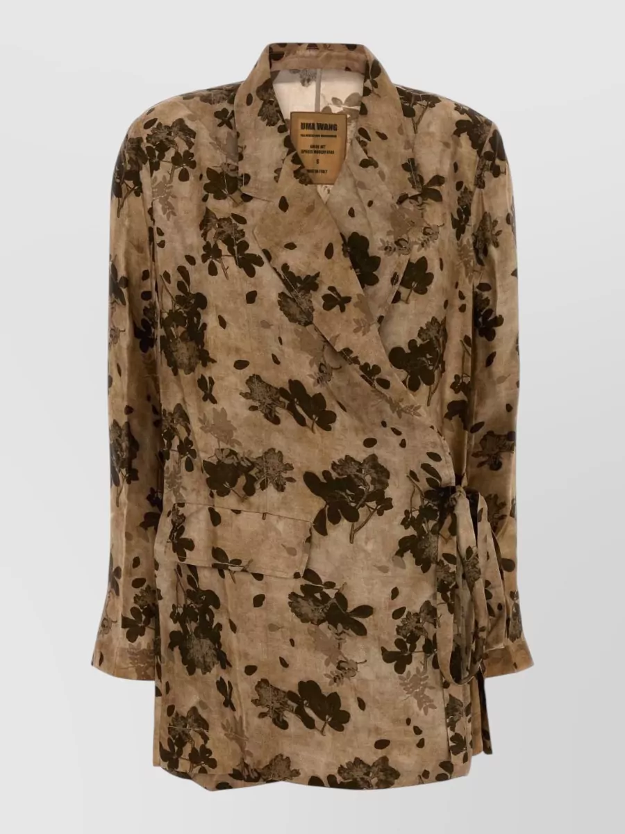 Uma Wang printed satin single breasted blazer