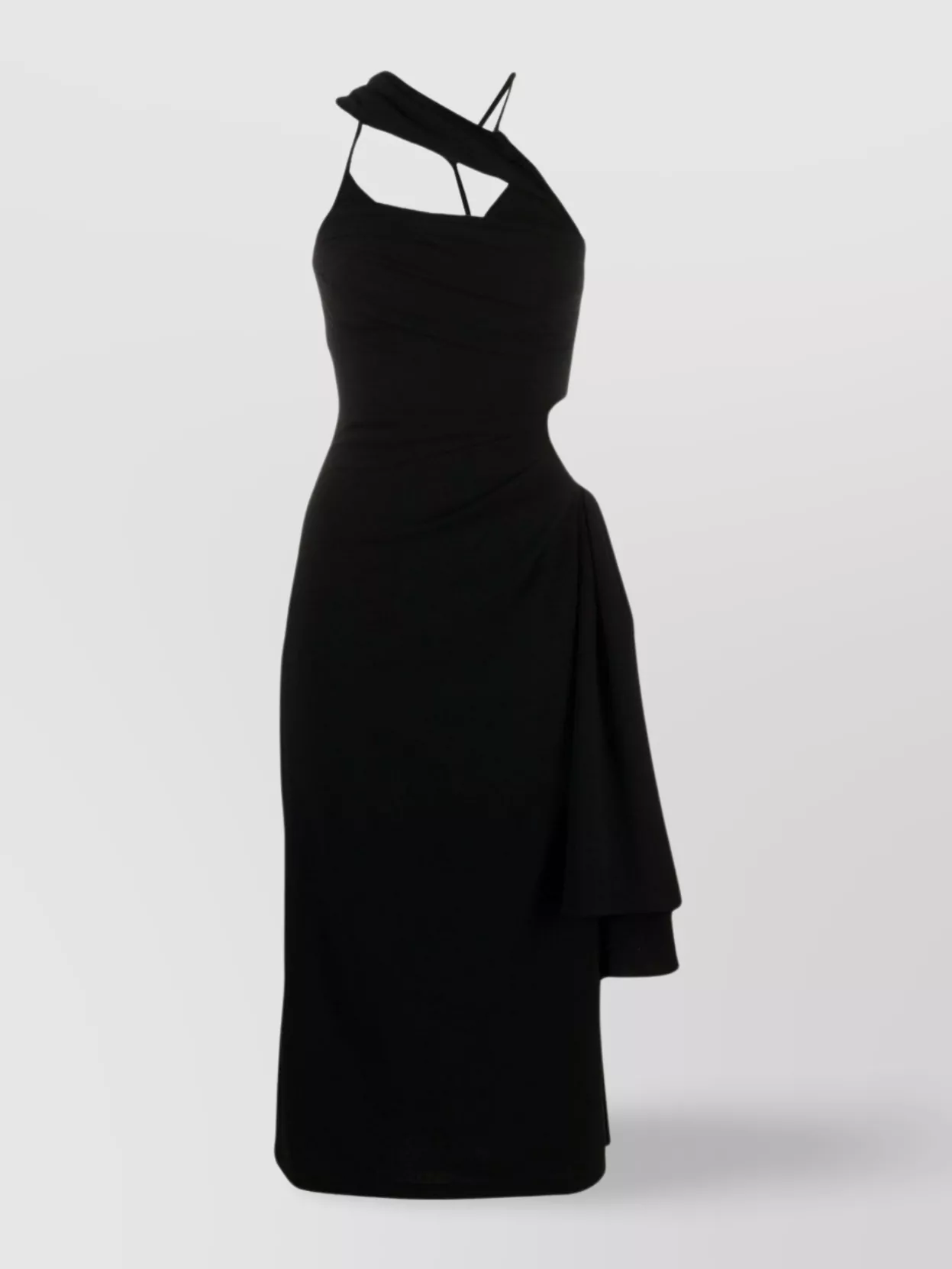 Shop Jacquemus Abanada Contemporary Wool Blend Dress In Black