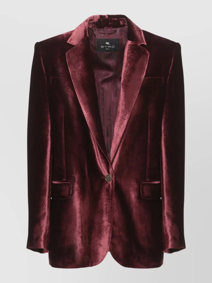 Etro silk-blend velvet single-breasted blazer