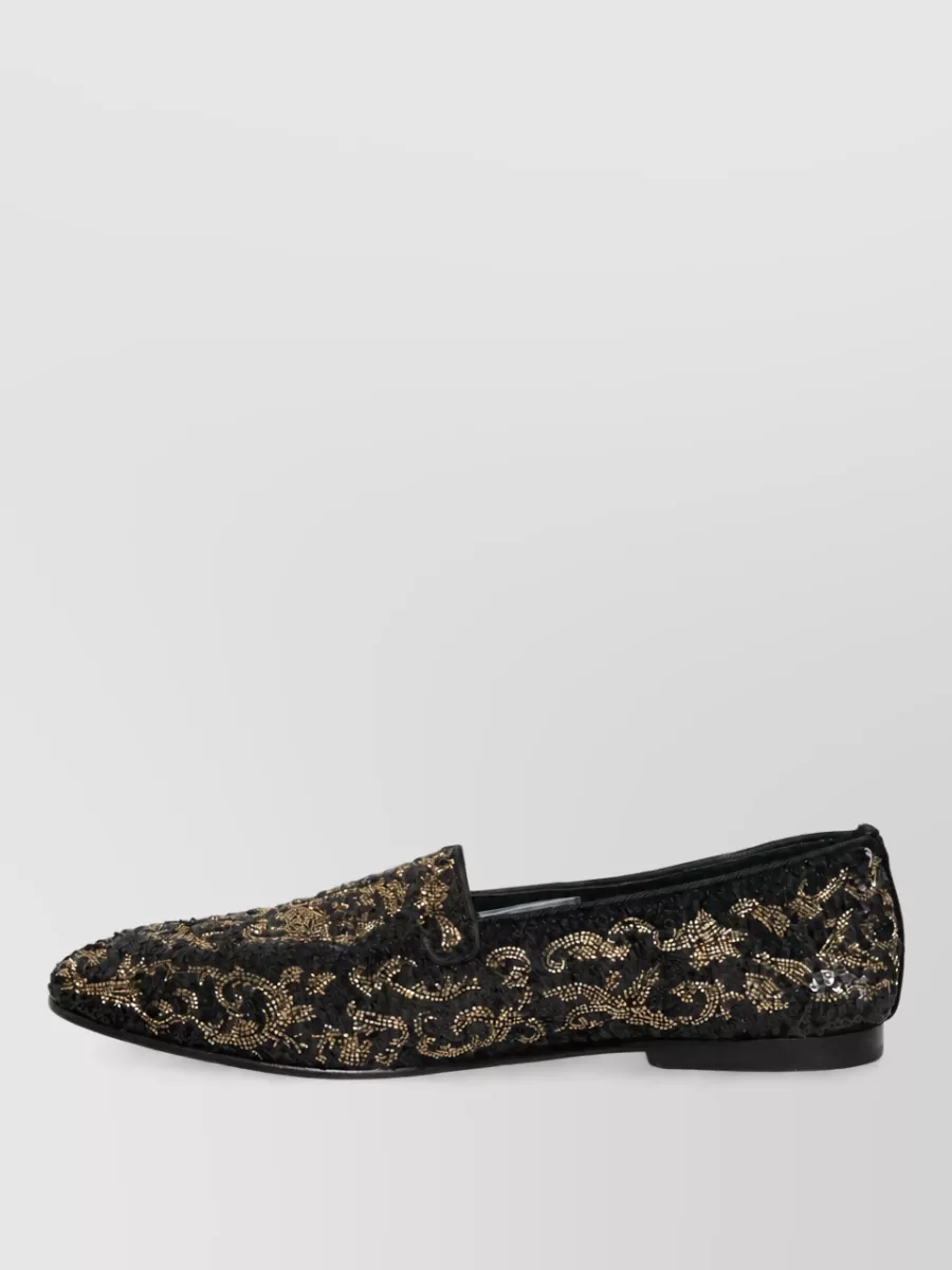 Dolce&Gabbana Leather Embellished Slippers
