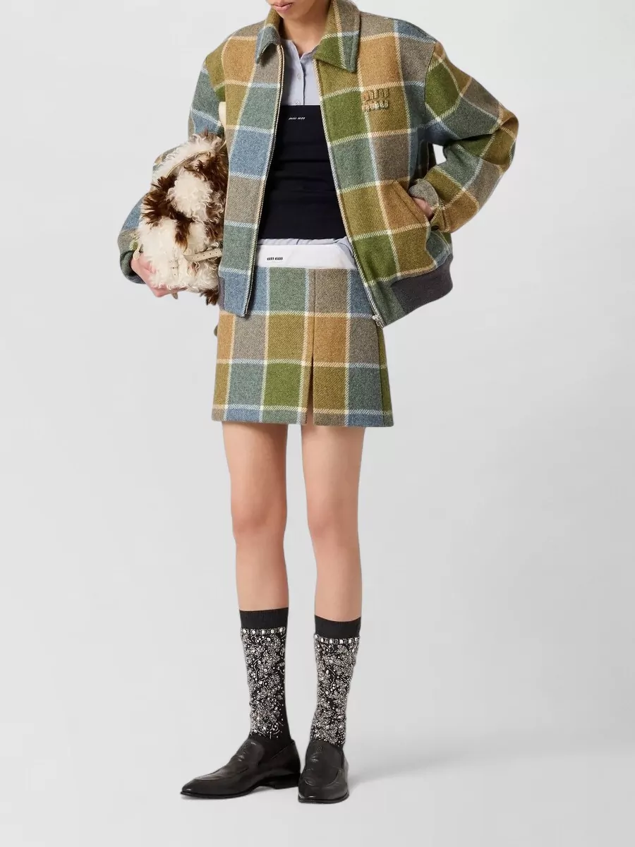 Miu Miu Crew Neck Knitwear Long Sleeves Ribbed Cuffs