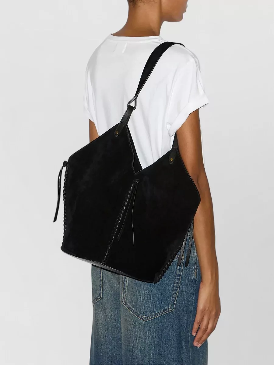 Isabel Marant Tampa Suede Shoulder Bag Braided Tassels