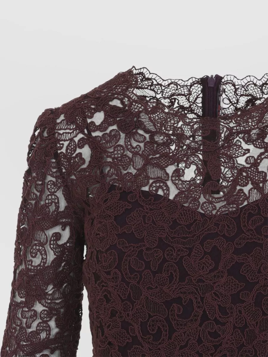 Ermanno Scervino Floral Lace Long-Sleeve Mini Dress