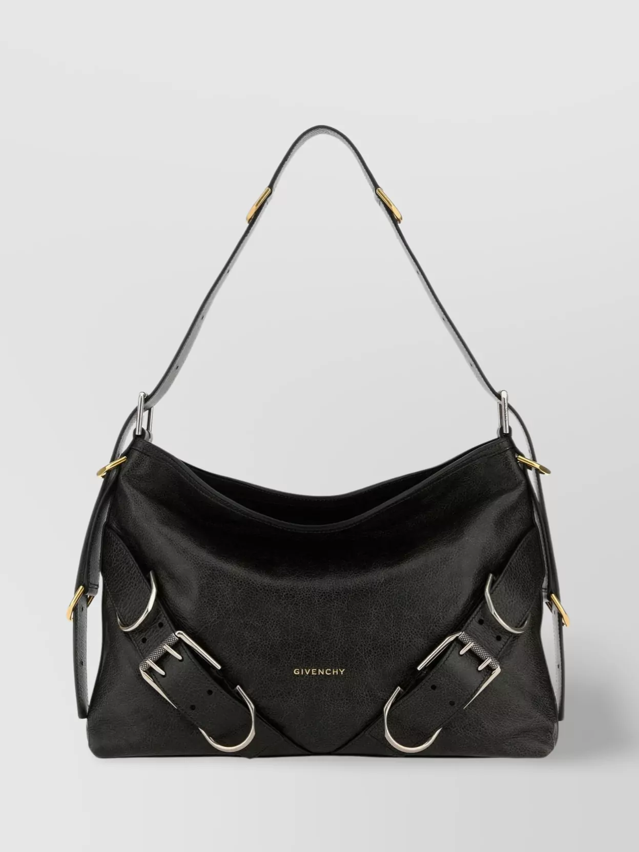 Shop Givenchy Medium Boyfriend Pebble Leather Shoulder Bag In Black