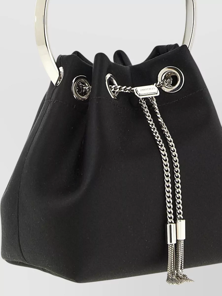 Jimmy Choo Bon Bucket Bag Chain Handle Tassel