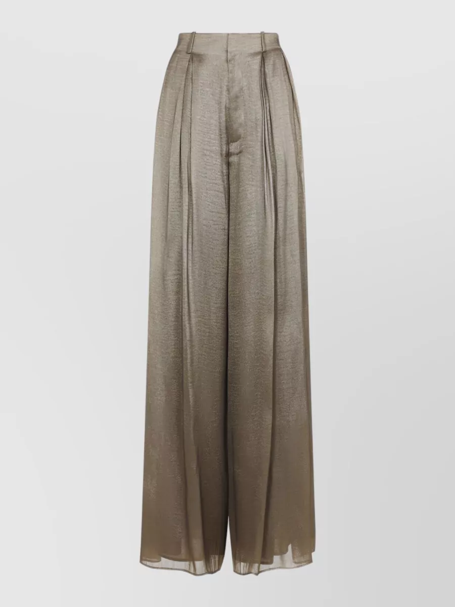 Ralph Lauren Collection silk blend high-rise pleated wide-leg trousers