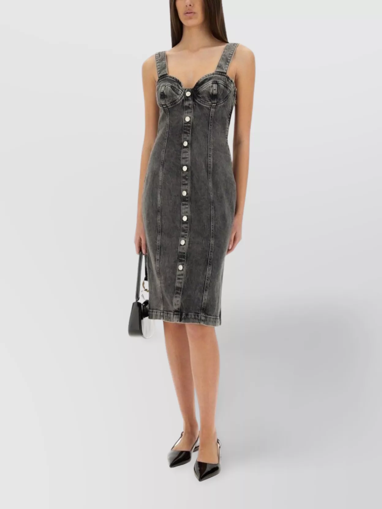 Moschino Square Neckline Midi Dress