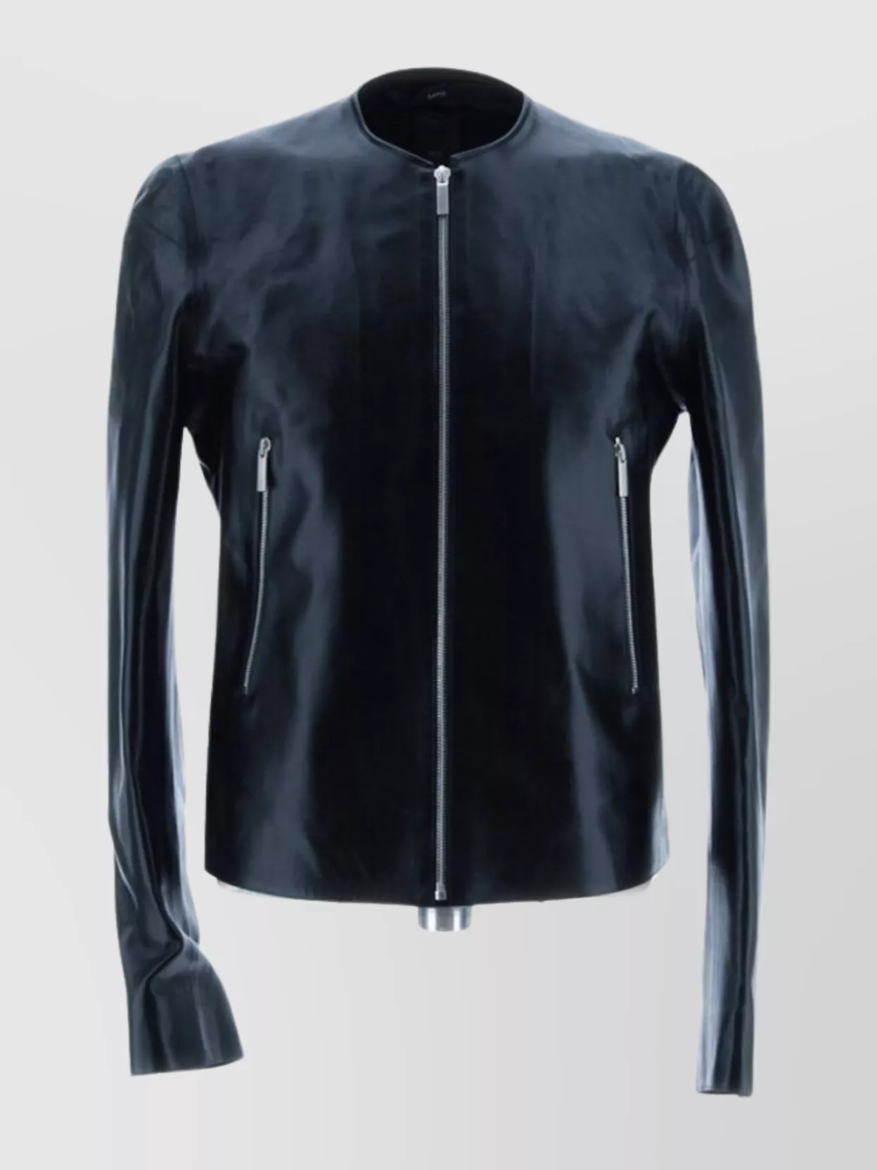 Shop Sapio Glossy Leather Biker Jacket