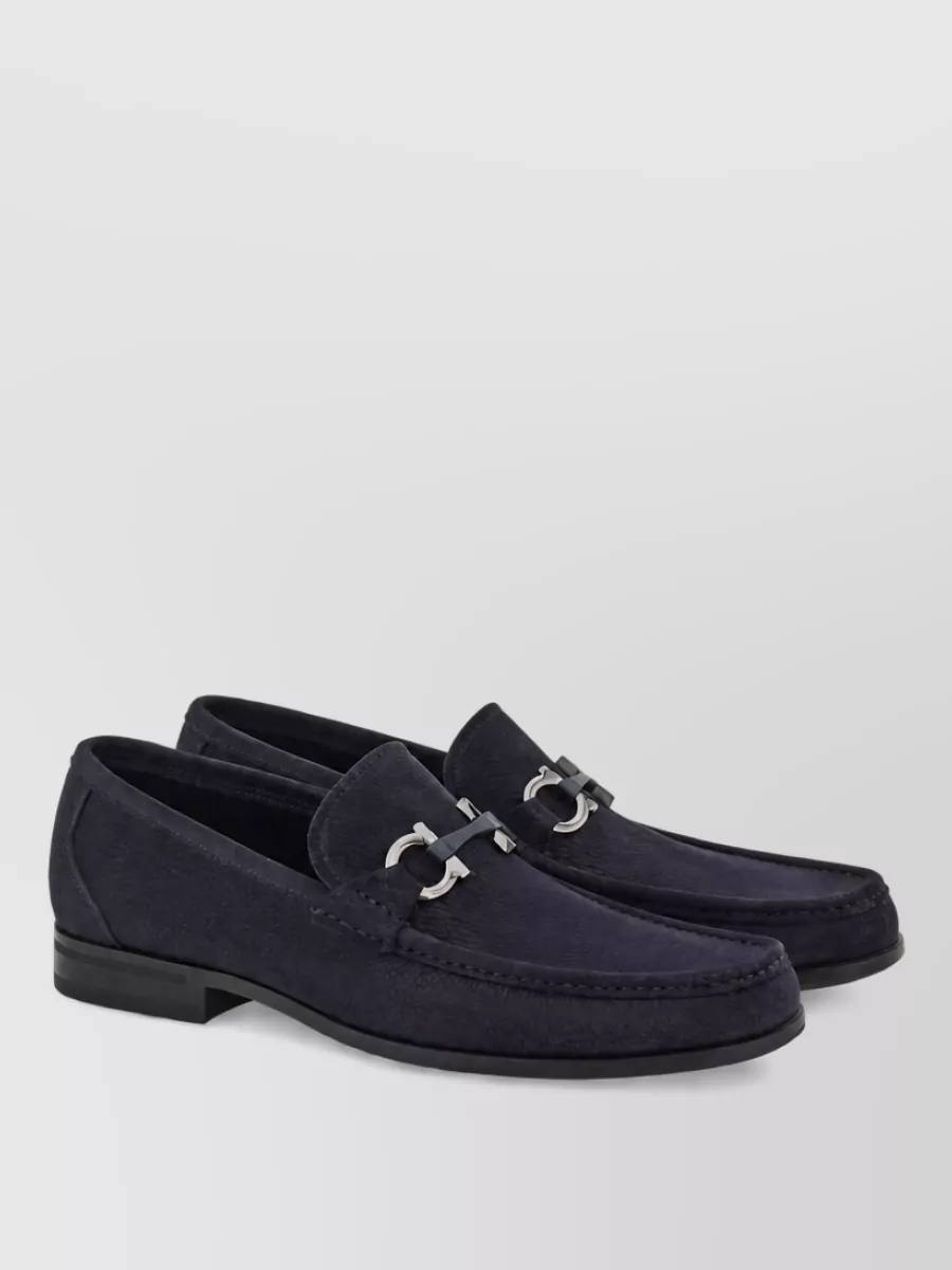 Ferragamo leather apron-toe loafers