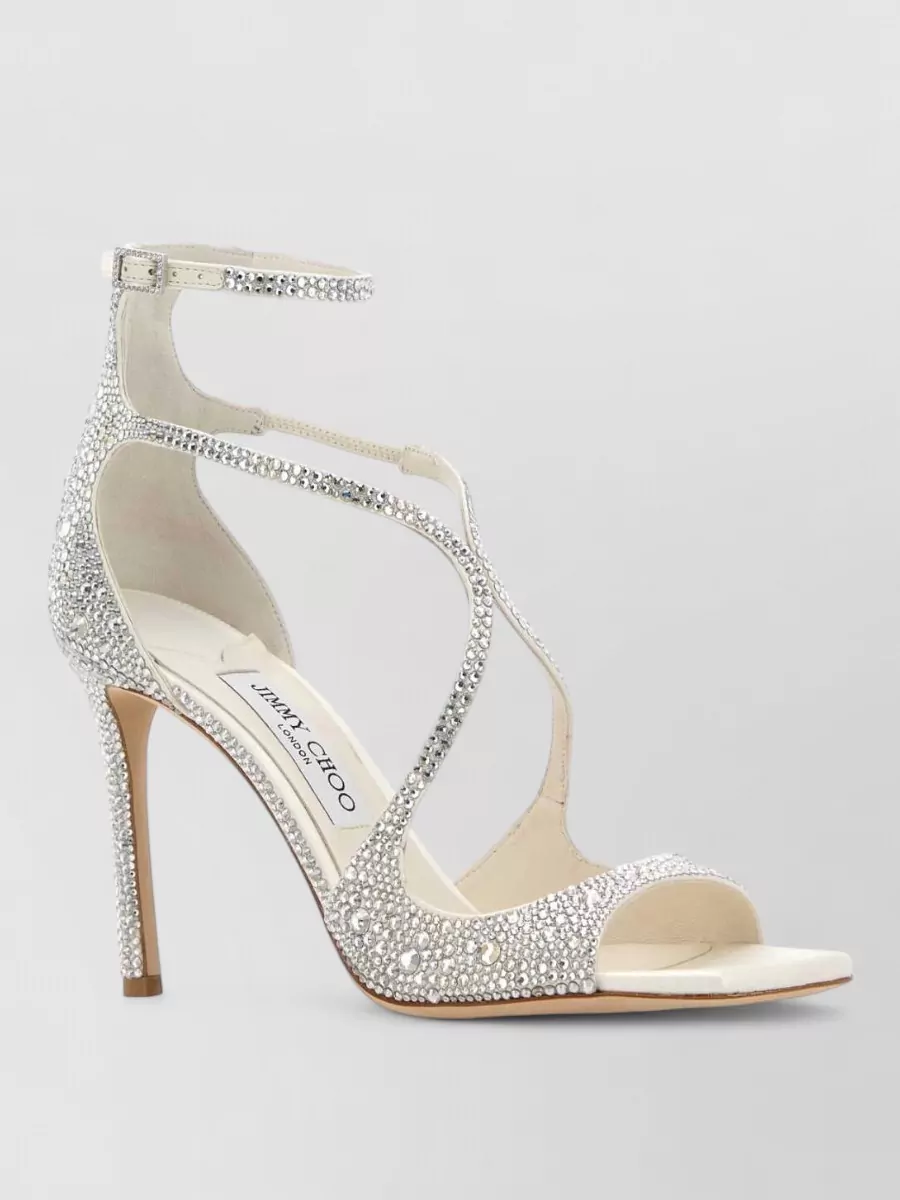 Jimmy Choo Crystal-Embellished Satin Sandals