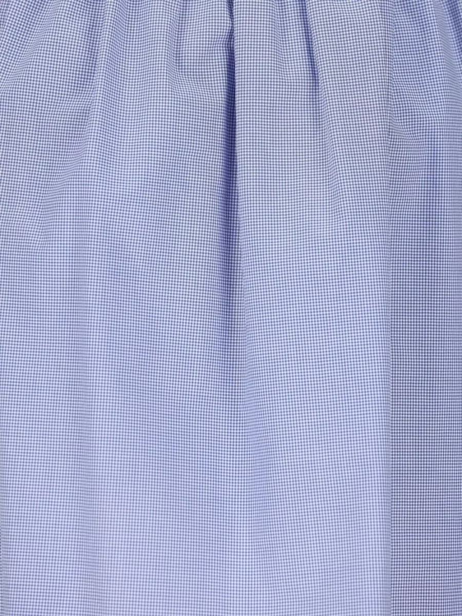 Miu Miu Cotton Checked Pleated Midi Skirt