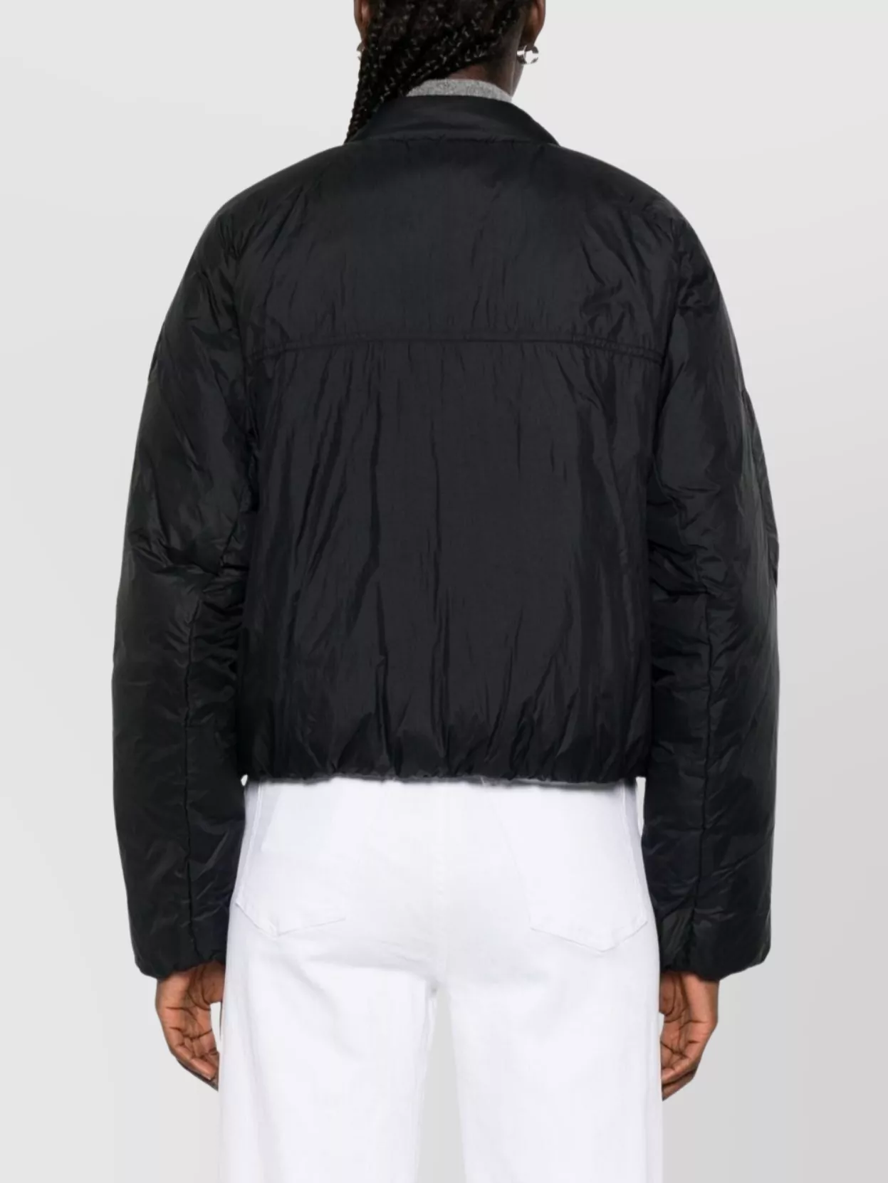 Canada Goose Cropped Lightweight Quilted Bomber Jacket In Black