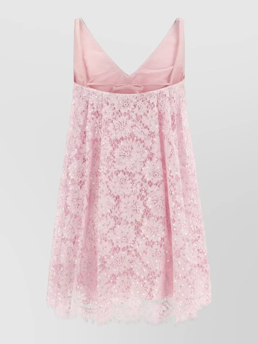 Self-Portrait Sequin Floral Lace Mini Dress