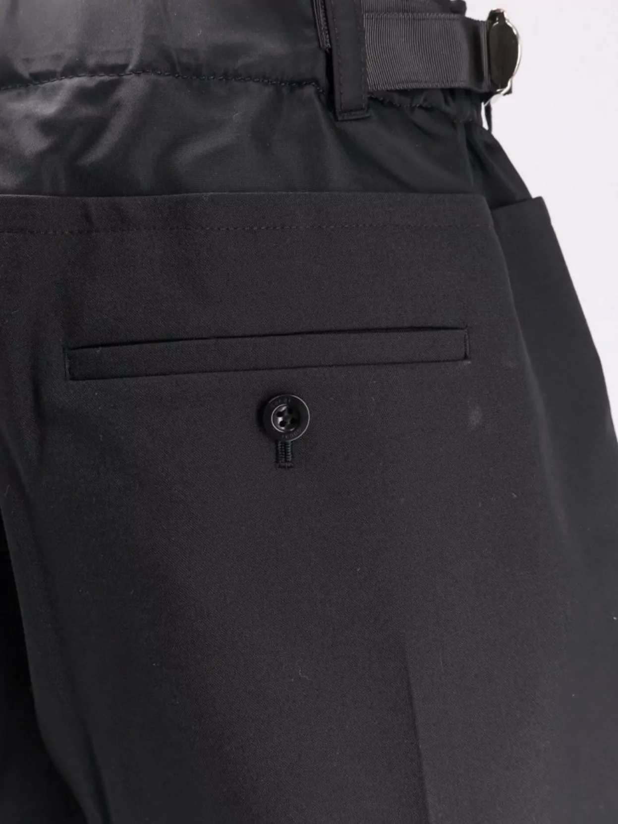 Sacai Front Pleats Wool Blend Shorts