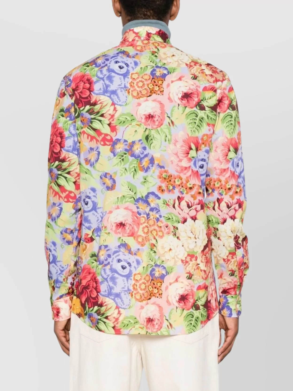 Moschino Floral Long Sleeve Button-Down Collar Shirt