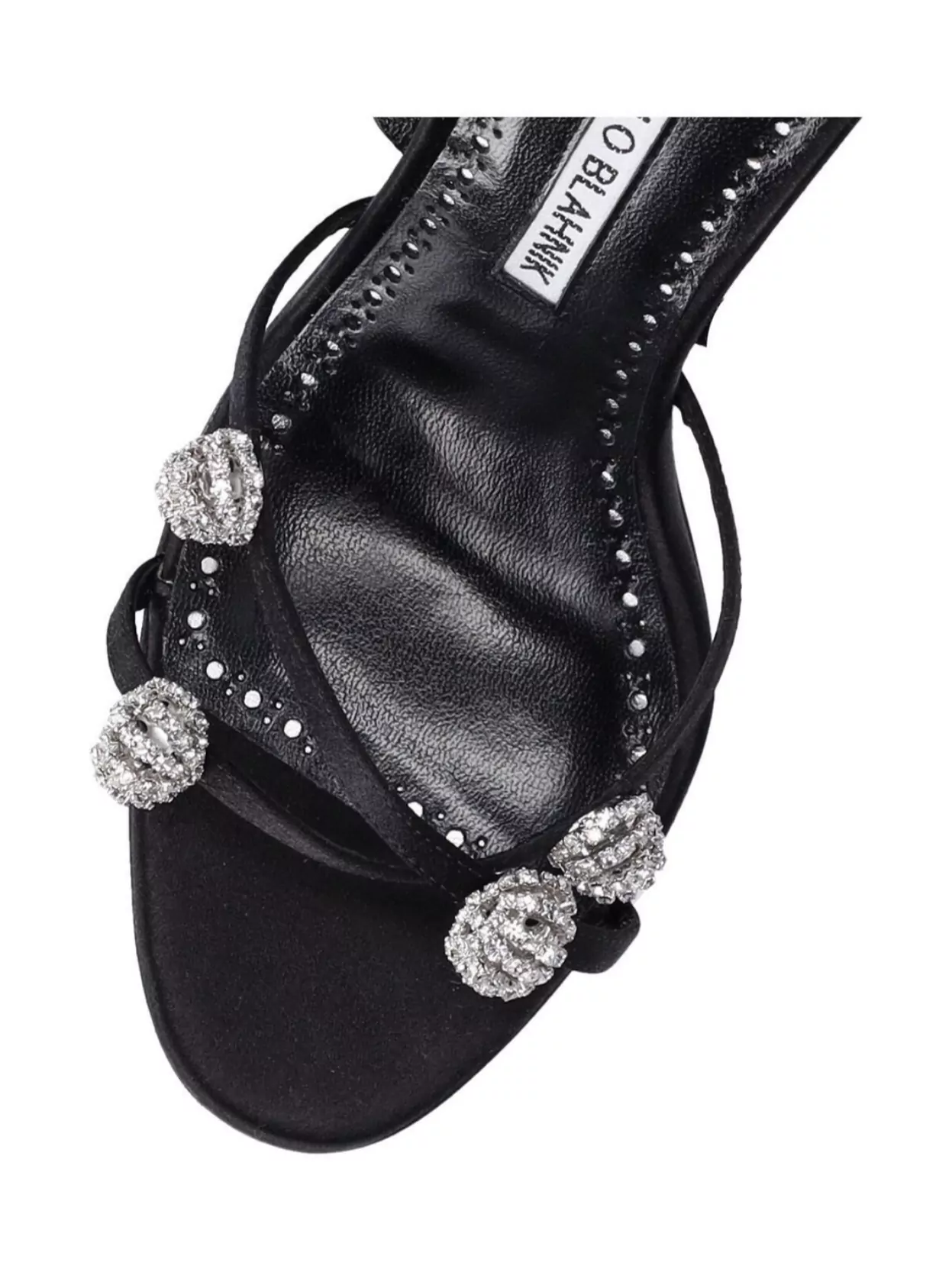 Manolo Blahnik Heel Sandals With Embellished Strappy Design