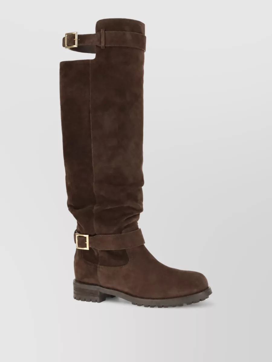 Jimmy Choo Leather Knee-High Biker Boots