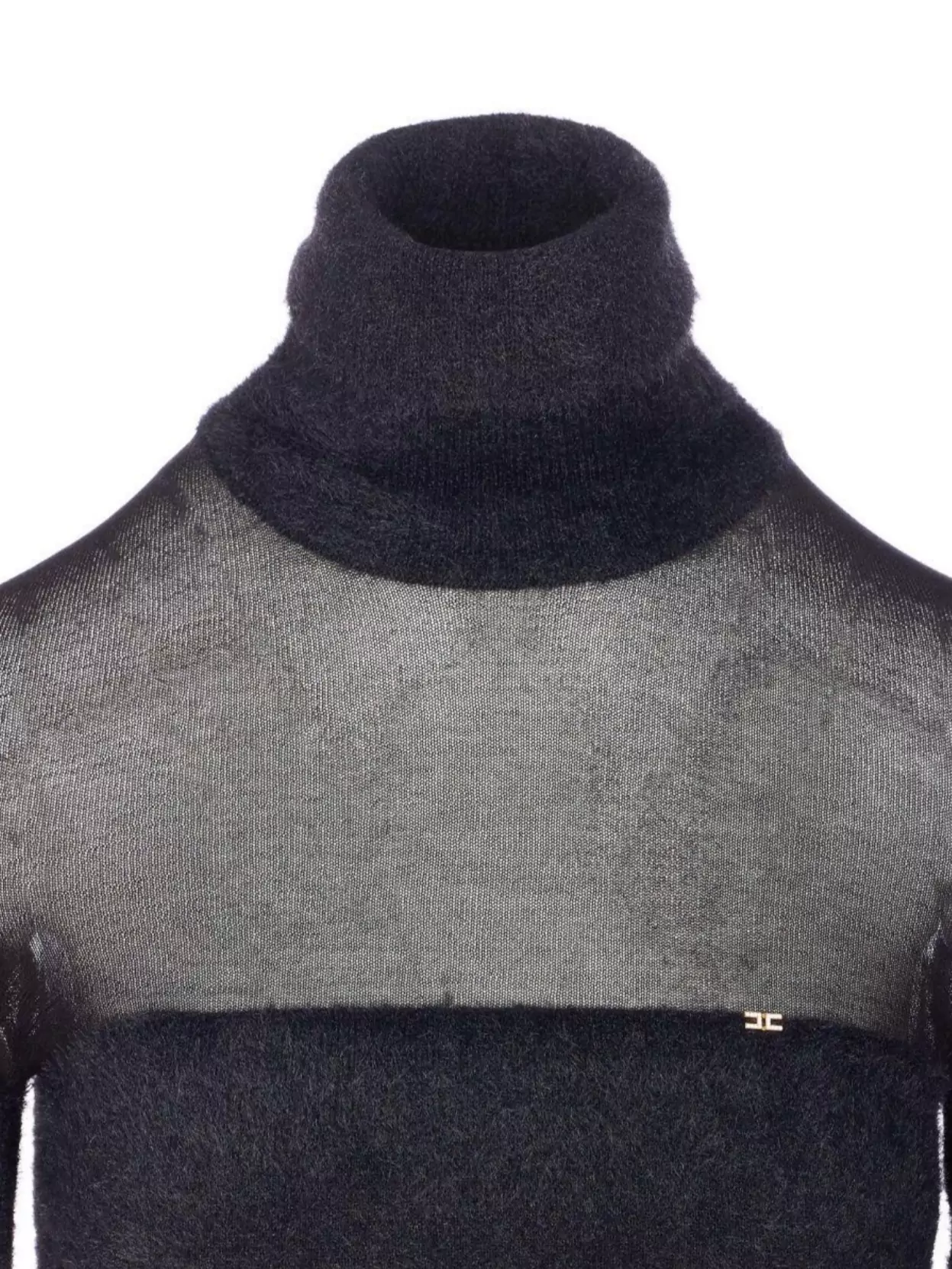 Elisabetta Franchi Turtleneck Sweater With Sheer Panel Design