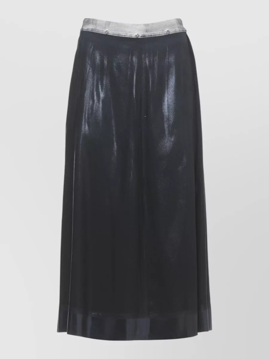 Maison Margiela silk-blend foil-treated midi pleated skirt
