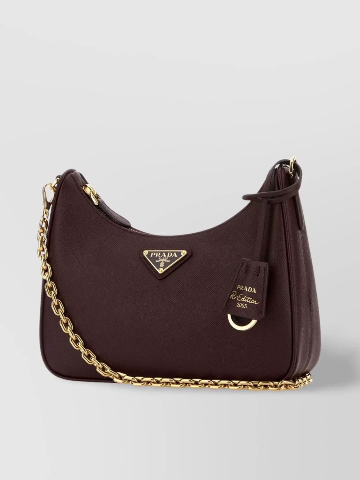 Prada Re-edition 2005 Saffiano Leather Bag In Burgundy