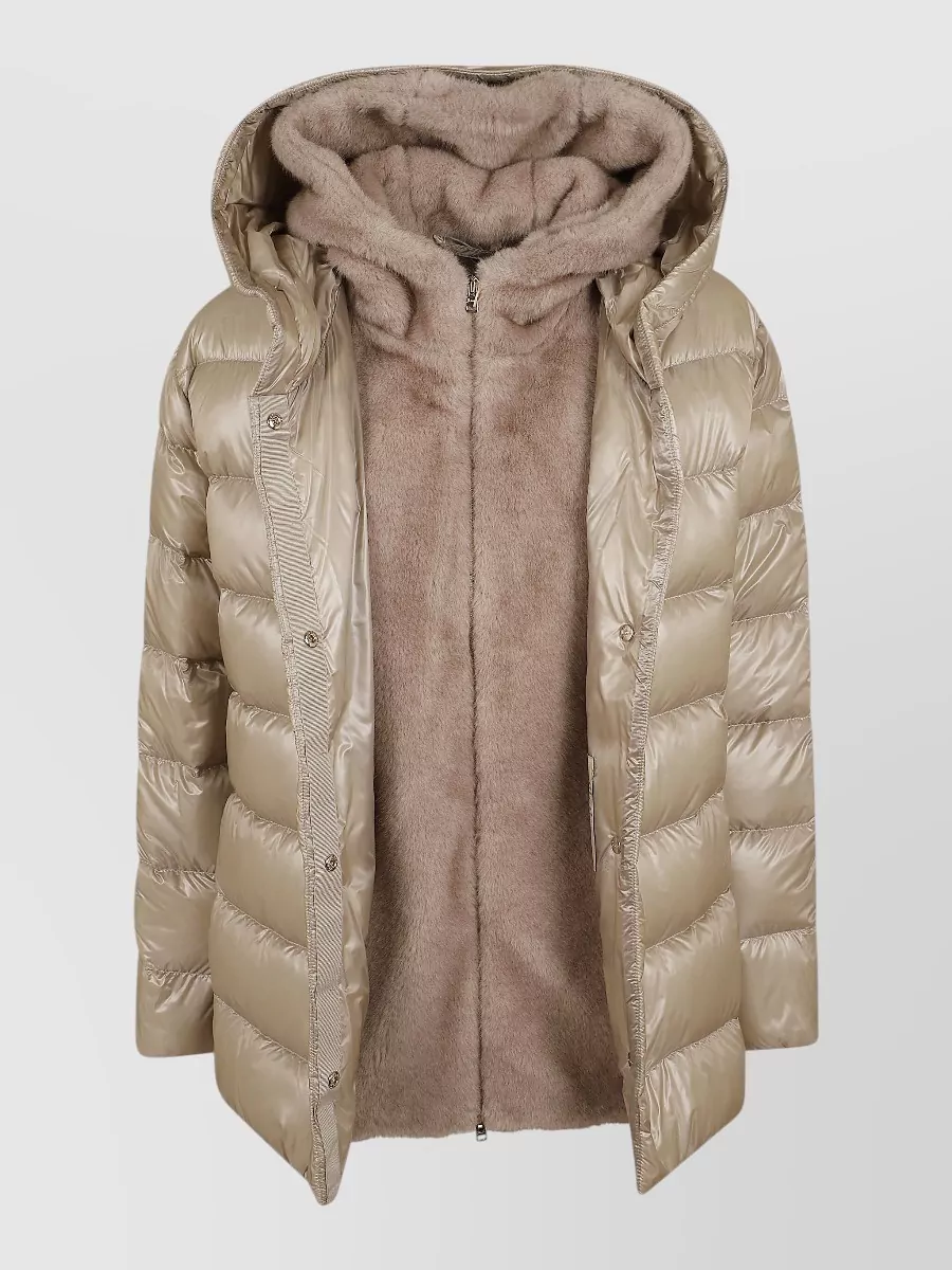 Herno down hooded quilted parka coat