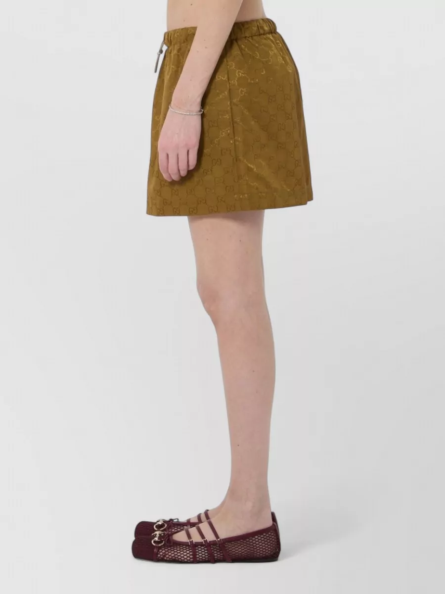 Gucci Logo-Print Nylon Mini Skirt