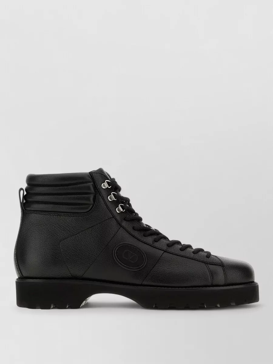 Valentino Leather Chunky Ankle Boots