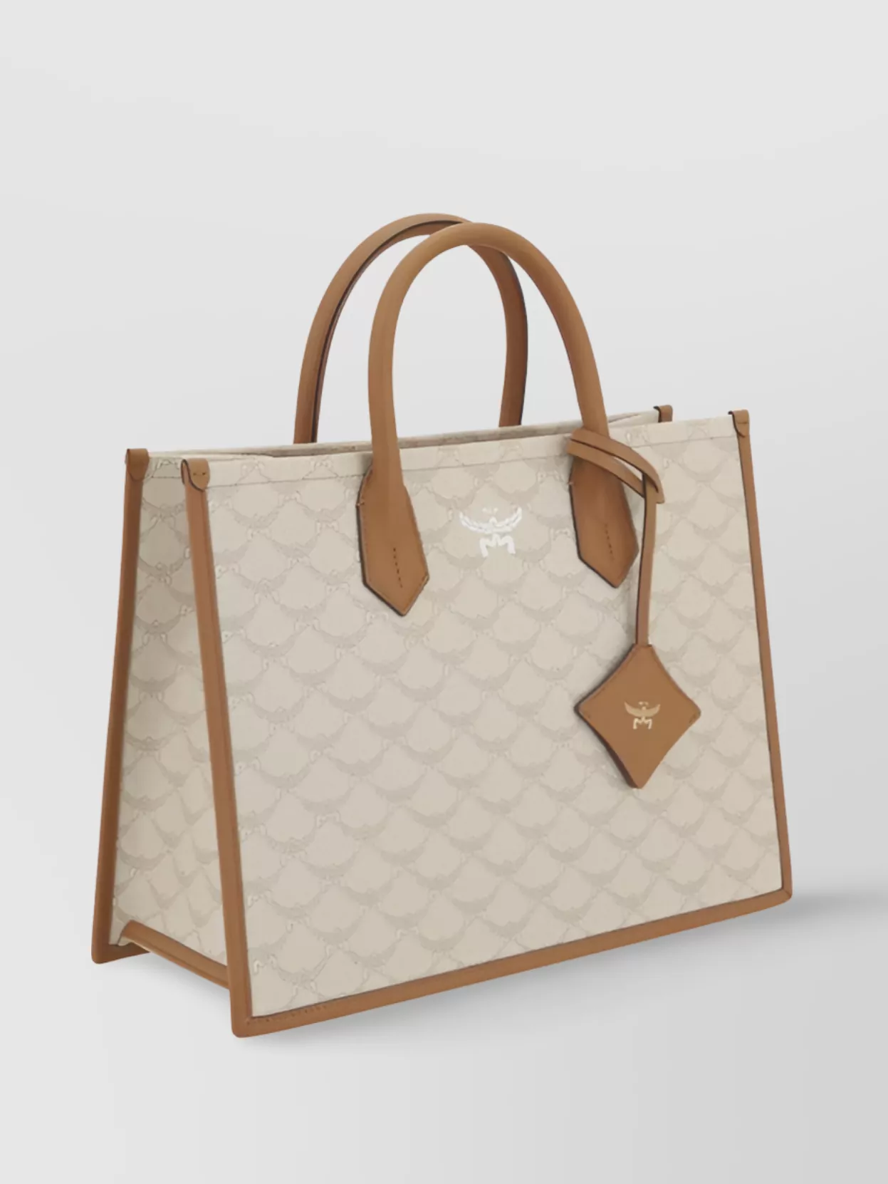 MCM STRUCTURED GEOMETRIC TOTE BAG