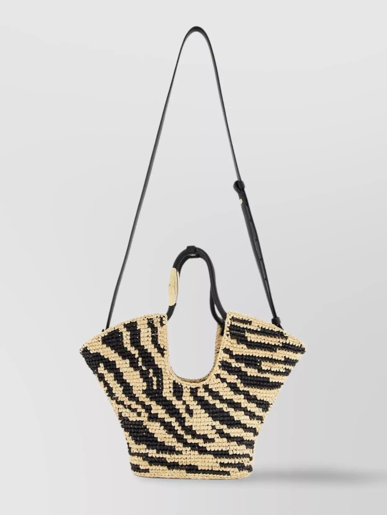 Zimmermann Womens Black Zebra Goldemtine Small Raffia Tote Bag