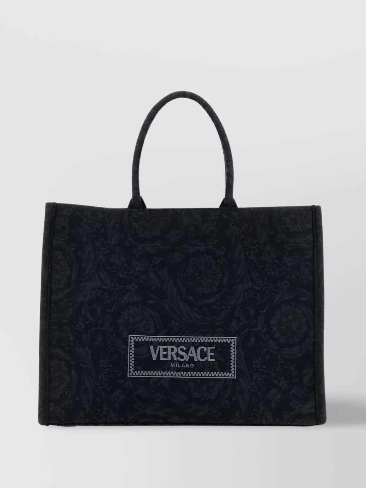 Versace Athena Floral Embroidered Shopping Bag
