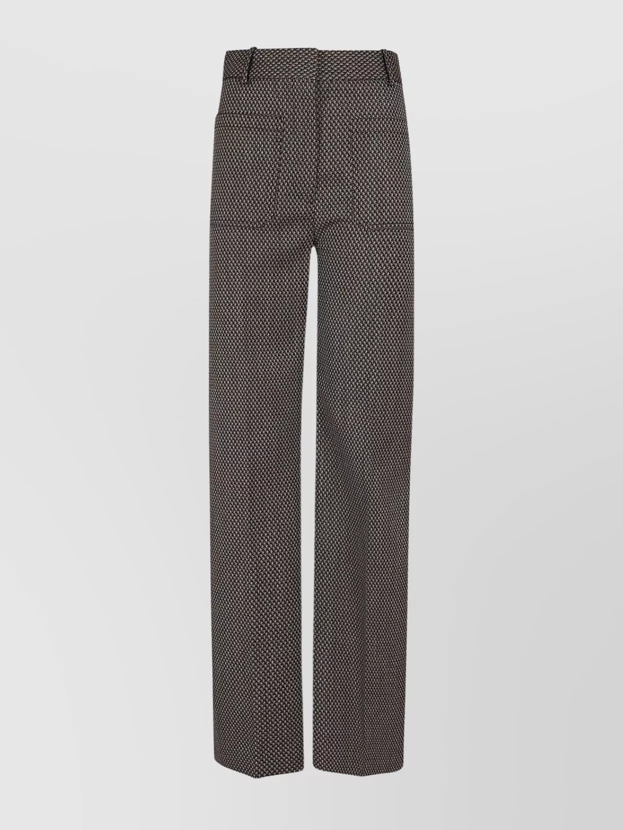 Victoria Beckham Flared Leg Patch Pocket Trousers In Gray