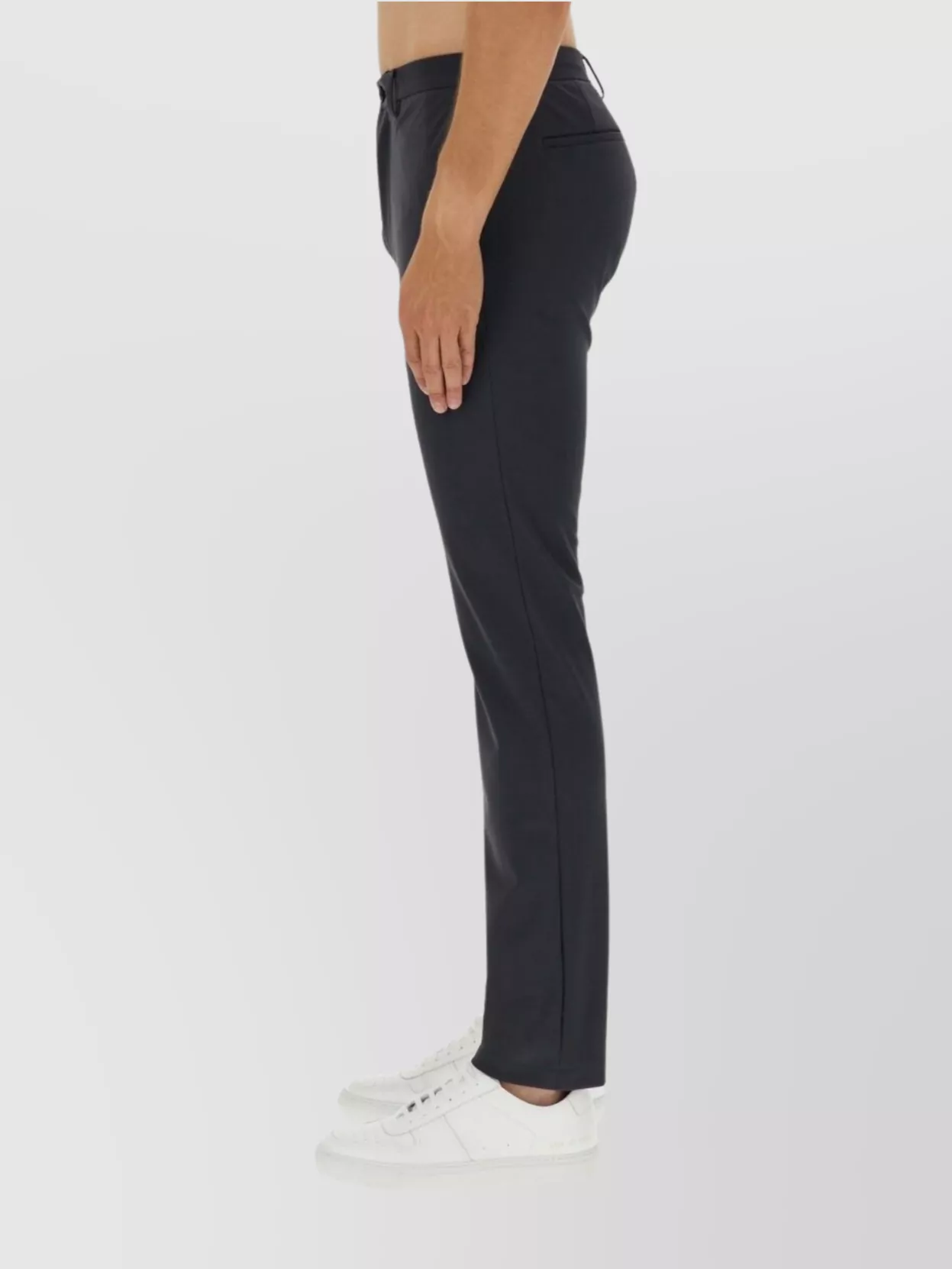 Theory Straight Fit Trousers With Side And Back Pockets In Black