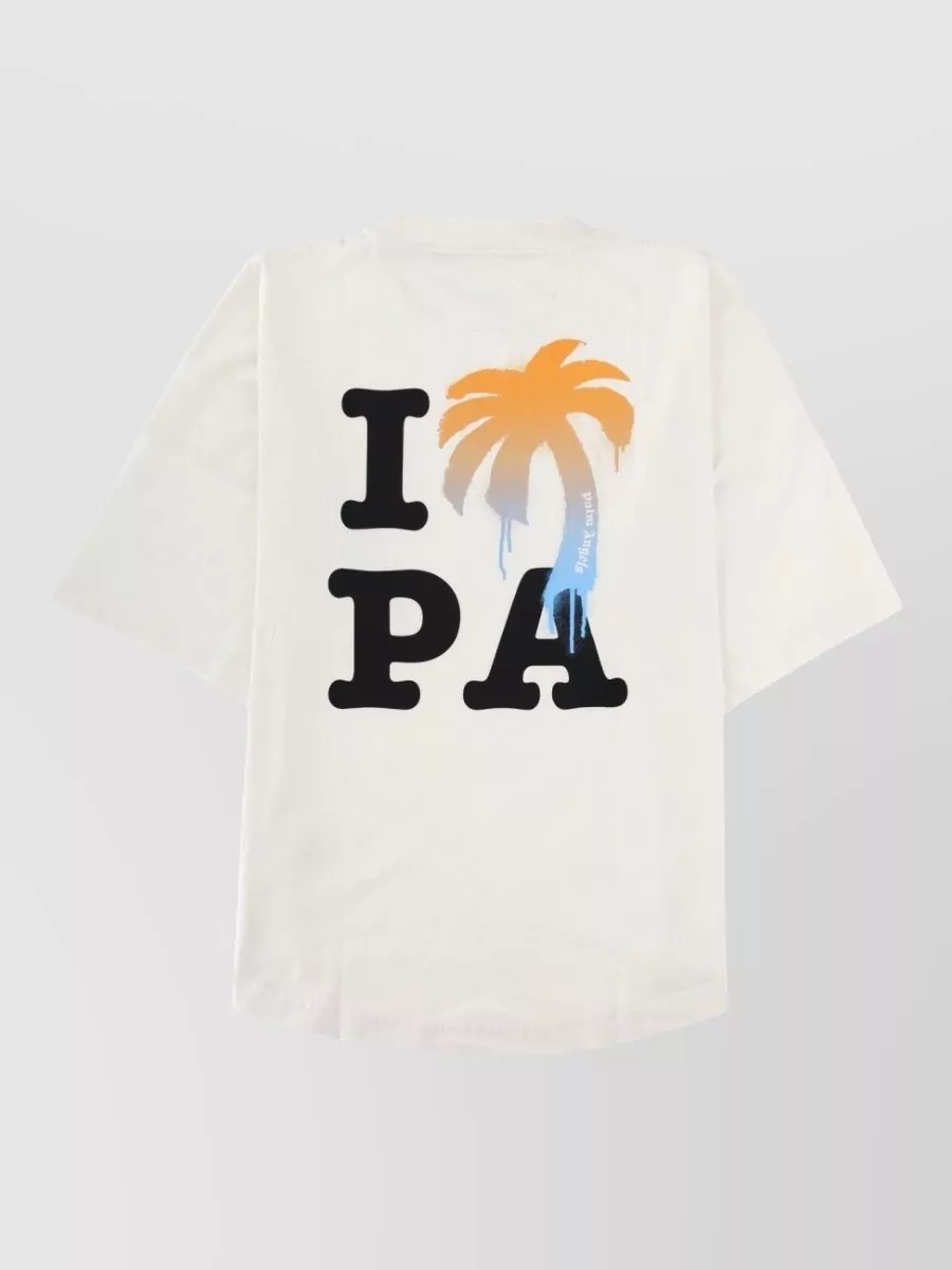 Palm Angels Ribbed Crewneck Oversized Printed T-Shirt