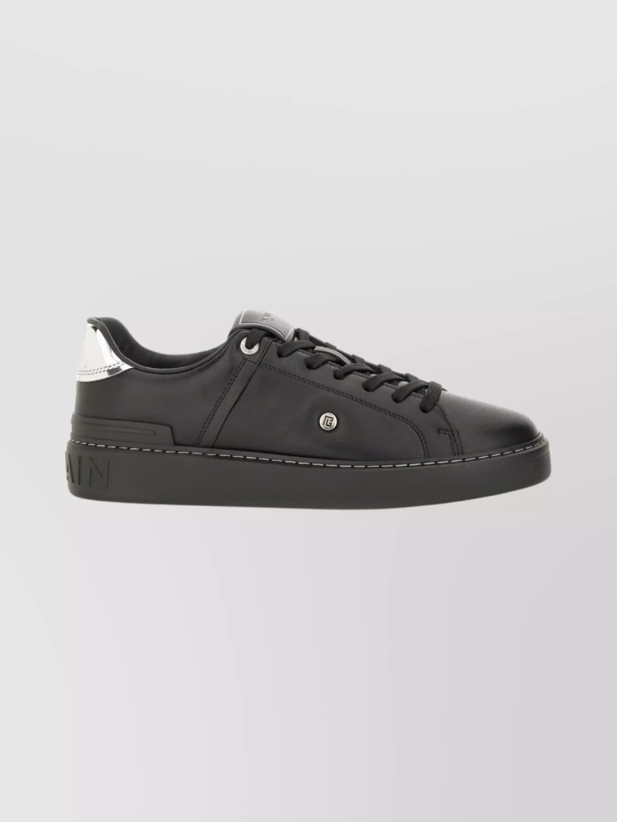 Balmain Low-Top Round Toe Sneakers With Rubber Sole