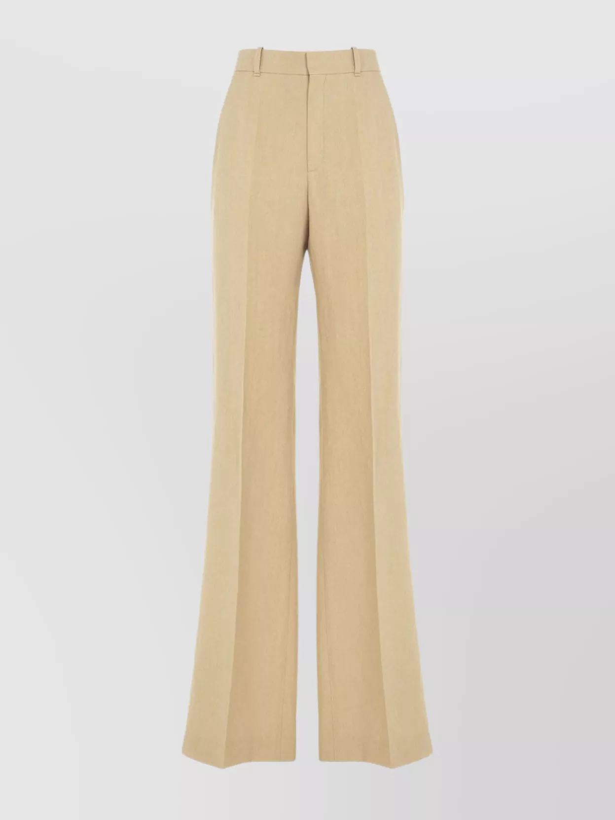 Shop Chloé High-waisted Tailored Linen Trousers With Front Crease
