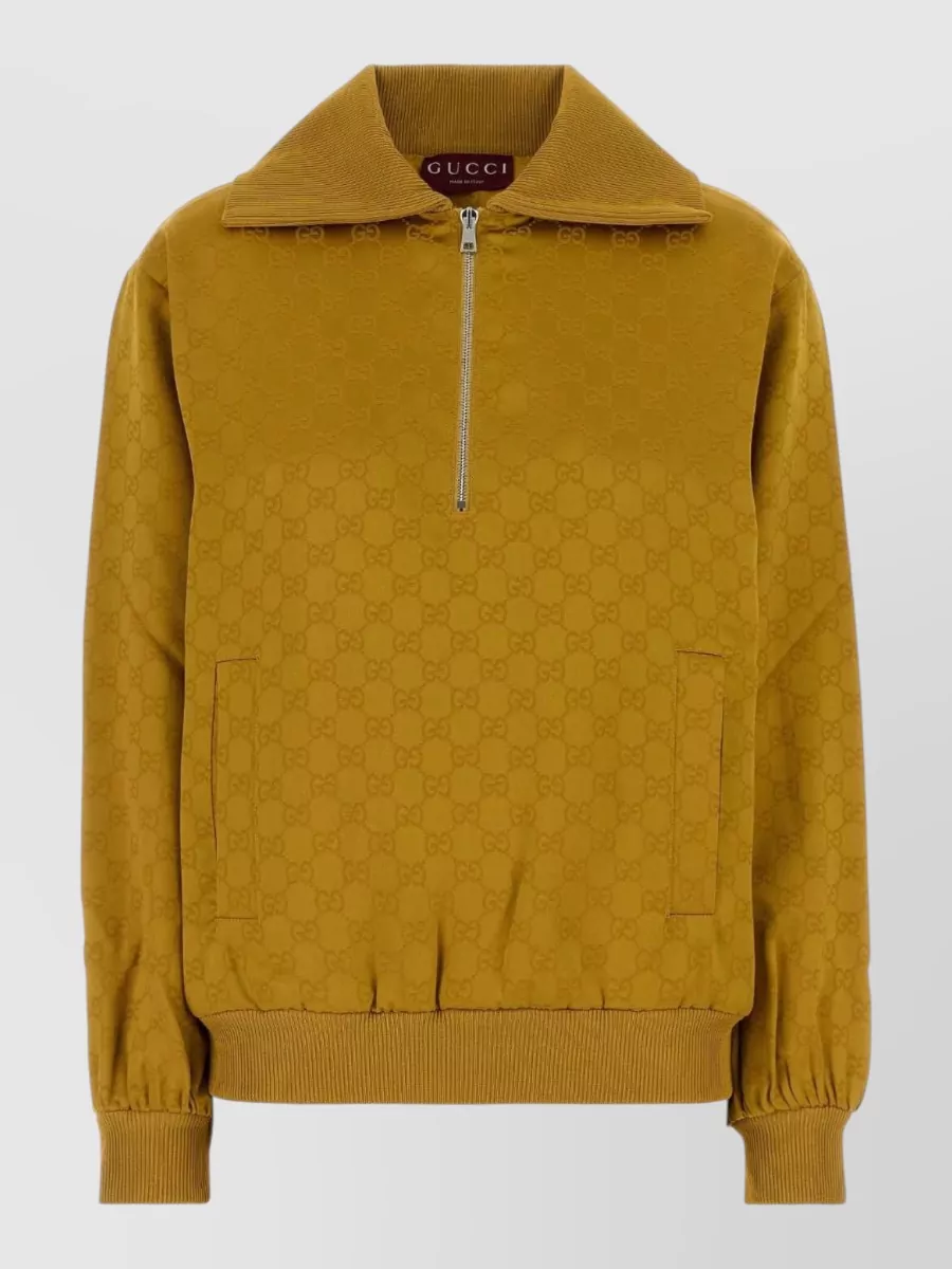 Gucci jacquard logo knit fitted jacket