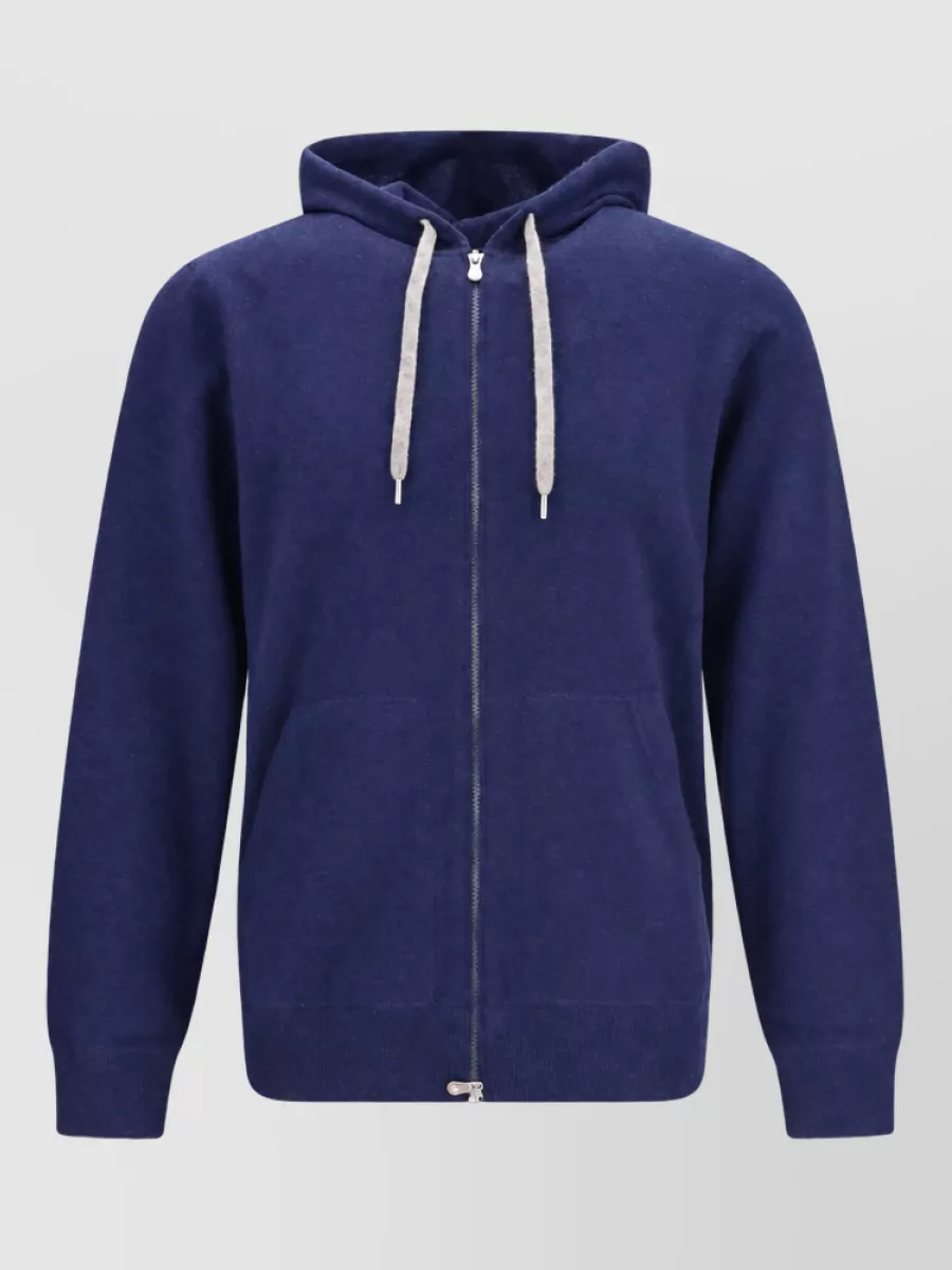 Brunello Cucinelli cashmere zip up hooded jacket