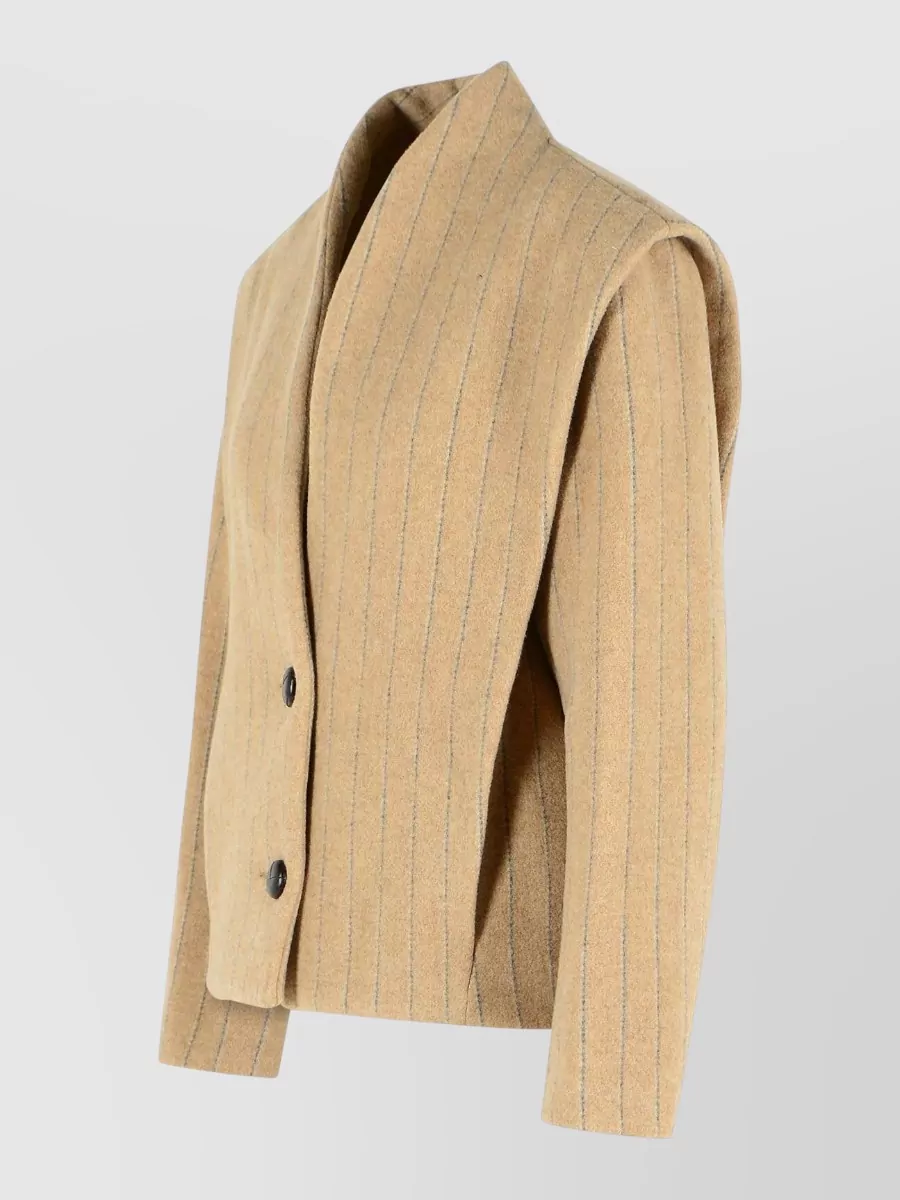 Isabel Marant Dyogo Wool Blend Jacket Structured Shoulders