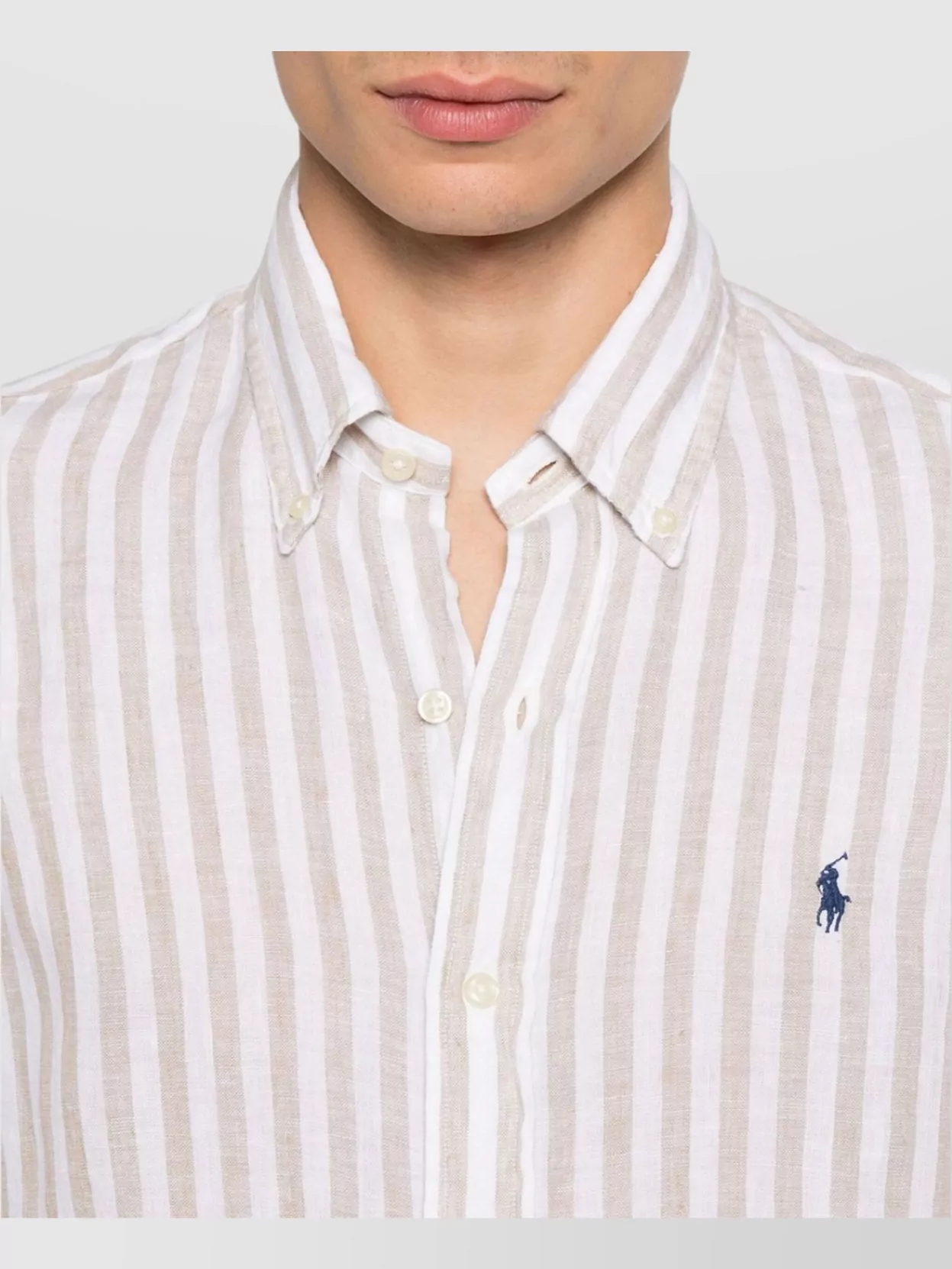 Polo Ralph Lauren Striped Linen Shirt Button-Down Collar