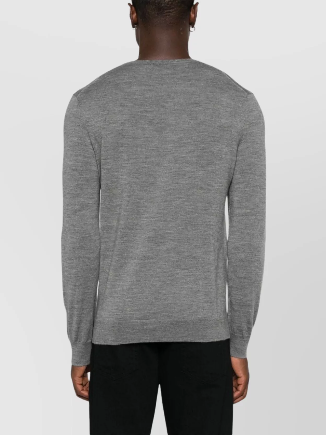 Ralph Lauren Crew Neck Wool Sweater With Mélange Effect